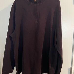 Eddie Bauer Men's Dark Brown Quarter-Zip Sweatshirt